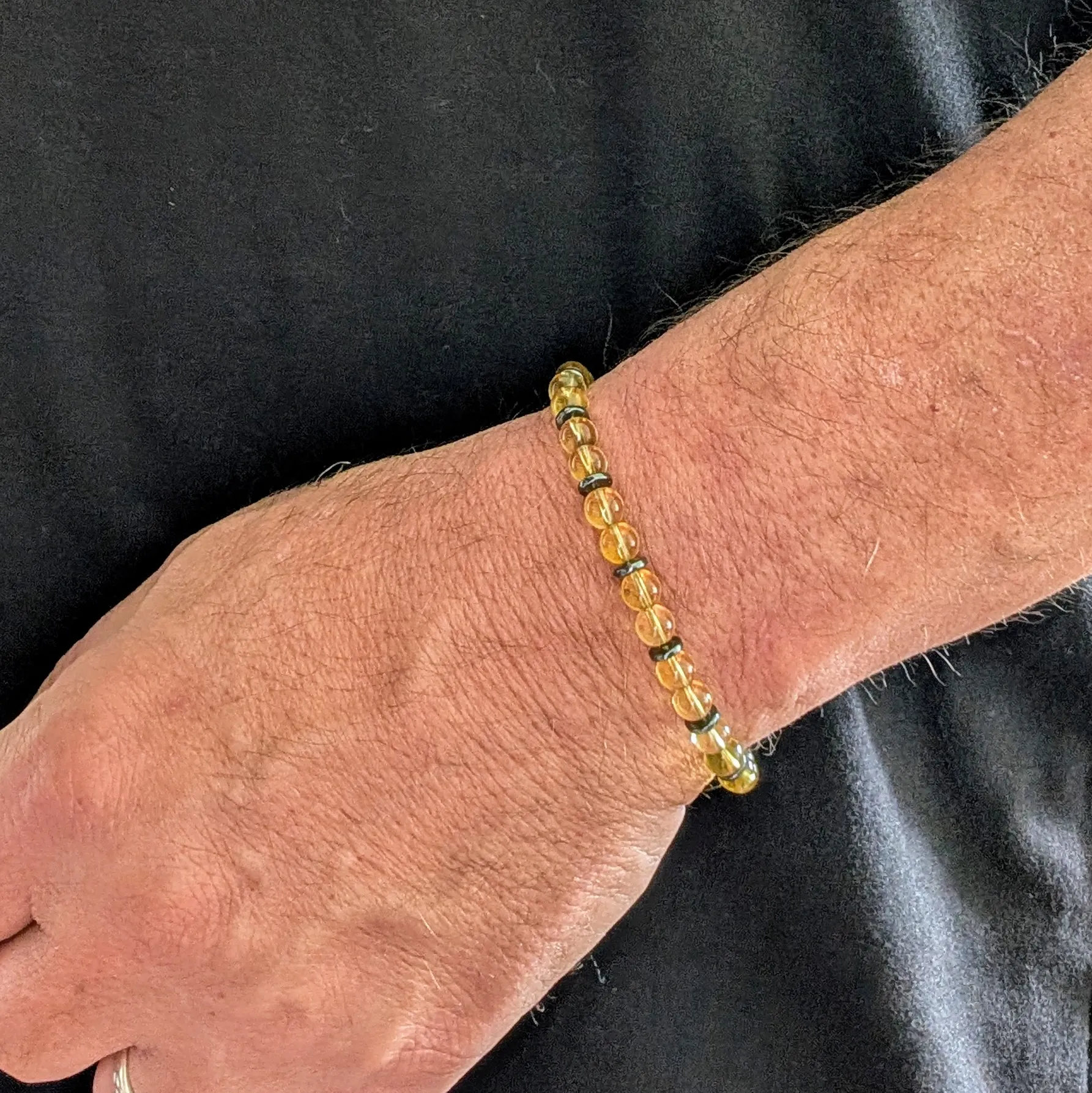 Citrine & Hematite Beaded Bracelet view 2