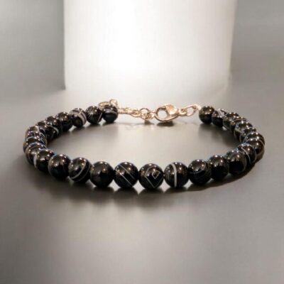 Snowflake Obsidian Bracelet on Sterling Silver Chain